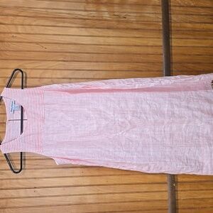 Tommy Bahama Pink & White Striped Sleeveless Linen Cabana Shift Dress Size XS